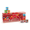 Calendrier de l’Avent Pringles 2025 rouge en forme de bus festif, avec 23 mini-boîtes et 1 grande boîte variée pour gourmand de chips et de snacks salés.