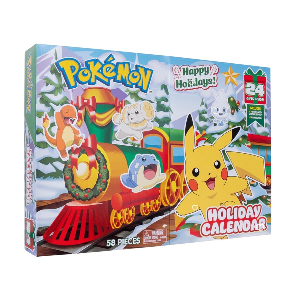 Calendrier de l'avent Pokemon 2024 happy holidays contenant 16 Figurines Exclusives et 8 Décors thématique