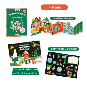 coffret enquete enigmes enfants calendrier de l'avent en cavale 2025 jeux et activités ludique pour enfant de 4 à 6 ans