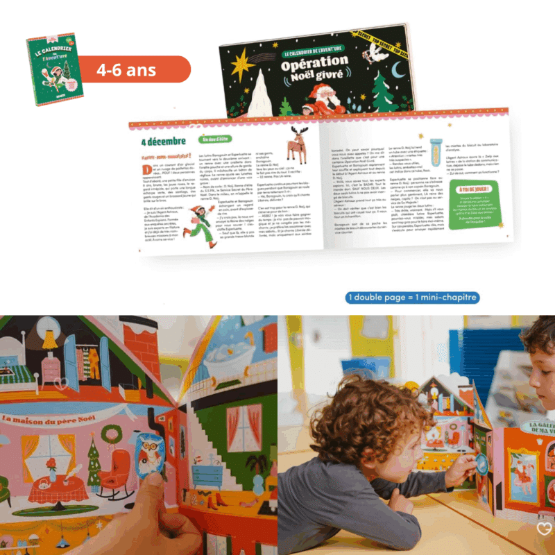 coffret enquete enigmes enfants calendrier de l'avent en cavale 2025 jeux et activités ludique pour enfant de 4 à 6 ans