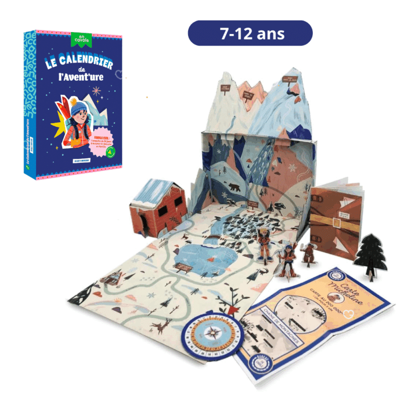 coffret enquete enigmes enfants calendrier de l'avent en cavale 2025 jeux et activités ludique pour enfant 7 à 12 ans