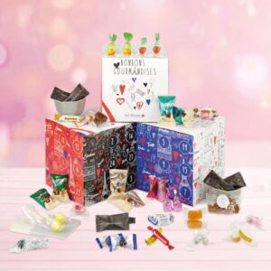 coffret gourmandises cube calendrier de l'avent bonbons avec 48 sucreries; bonbon; calissons; sucre d'orges