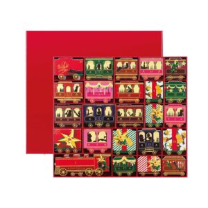 coffret luxe beauté rouge thème de locomotive festive calendrier de l'avent louboutin 2023 maquillage, parfums, accessoires luxueux