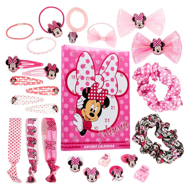 Calendrier de l'Avent Disney Minnie Mouse 2024 contenant des accessoires cheveux pour filles