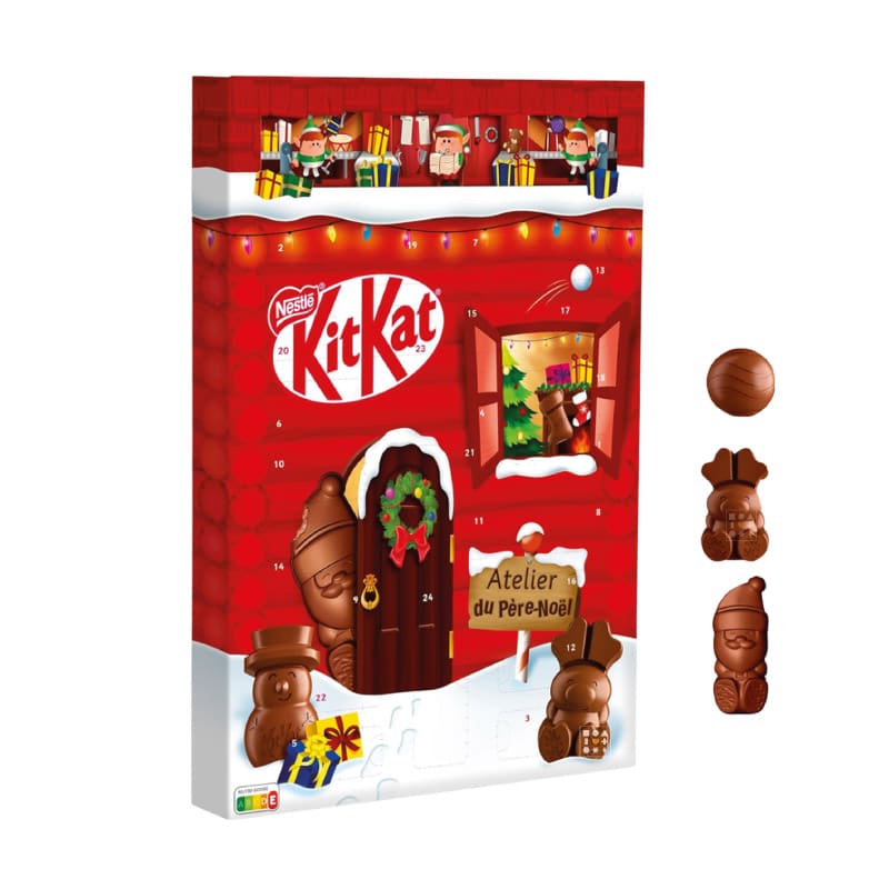 Calendrier de l'Avent chocolat KitKat 2023 avec 24 figurines chocolatées