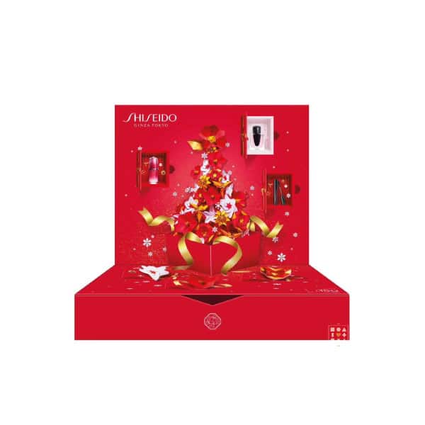 Coffret beauté rouge Calendrier de l'Avent Shiseido soins visage et corps