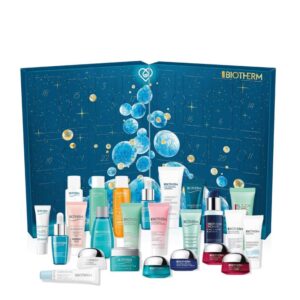 coffret beauté bleu calendrier de l'avent Biotherm 2023 contenant produits soins visage et corps