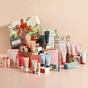 coffret beauté noeud rouge calendrier de l'avent payot 2023 contenant 24 produits soins visage et corps
