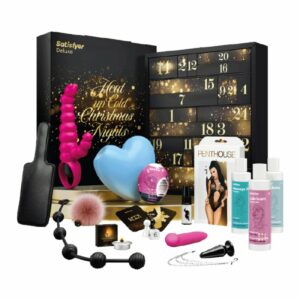 coffret erotique pour couple adulte calendrier de l'avent satisfyer contenant sextoys; bdsm; fouet; plug anal