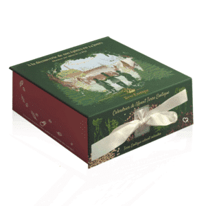 Calendrier de l’Avent Terre exotique 2025 contenant 24 épices et mélanges du monde, coffret illustré festif pour gastronomes et gourmand curieux.