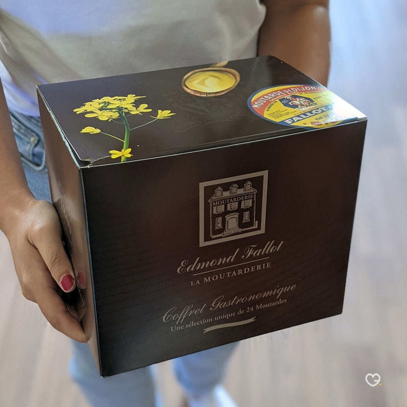 Calendrier de l'Avent original gourmand 2024 avec 24 pots de Moutarde Fallot