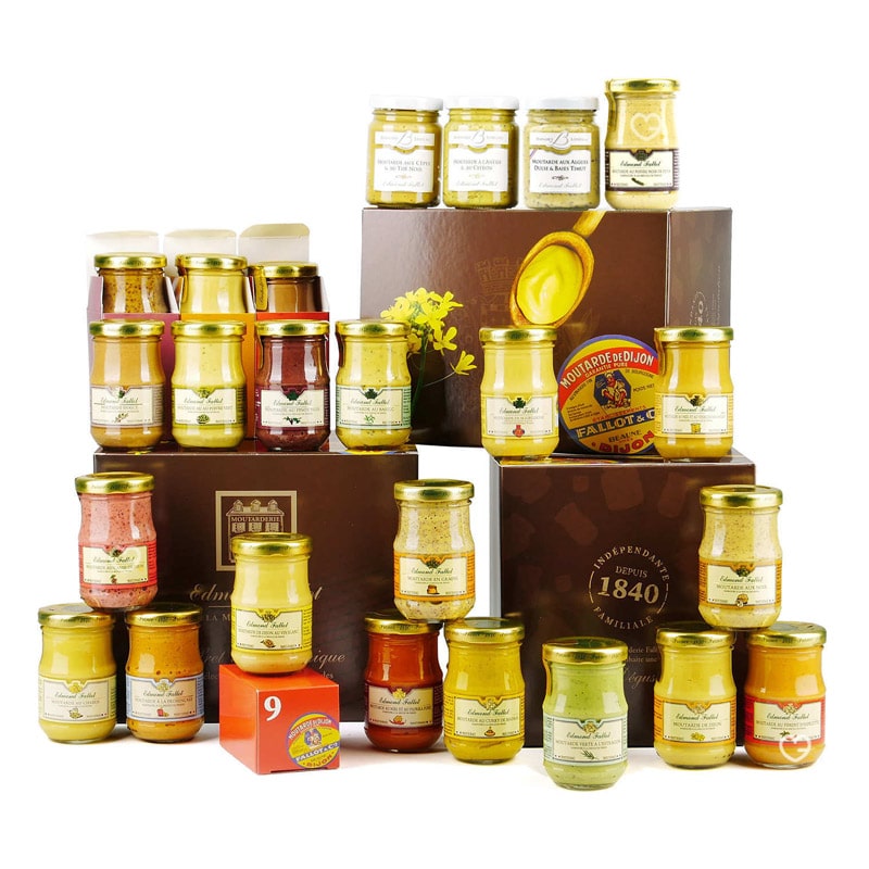 Calendrier de l'Avent original gourmand 2024 avec 24 pots de Moutarde Fallot