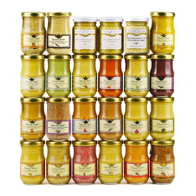 Calendrier de l'Avent original gourmand 2024 avec 24 pots de Moutarde Fallot