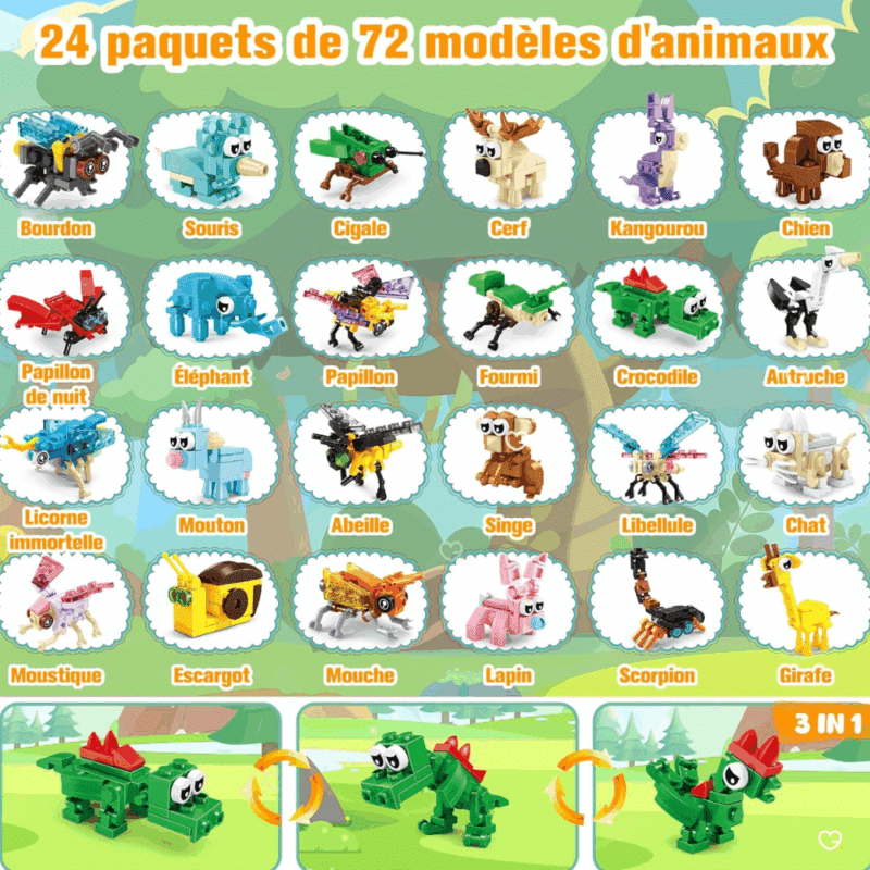 Calendrier de l'Avent jouet insectes animaux 2025 pour enfant