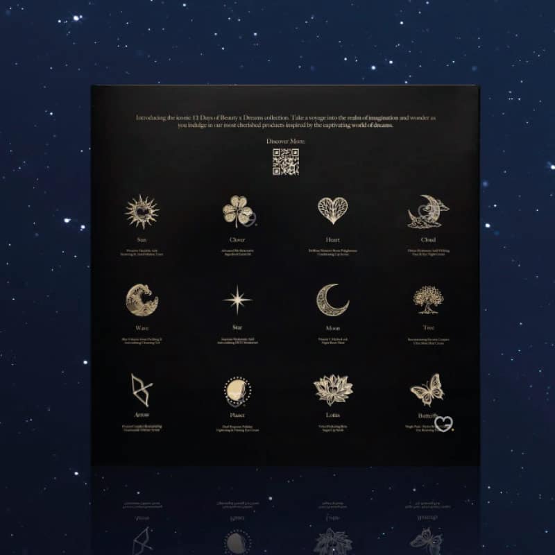 Arrière du Calendrier de l'avent Avant Skincare 2024 coffret beauté soin visage