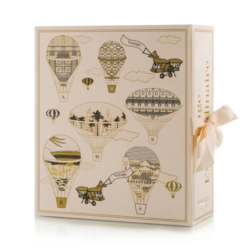 Coffret bougie luxe calendrier de l'avent Baobab 2024 avec 24 mini bougies parfumées, crème mains et savons