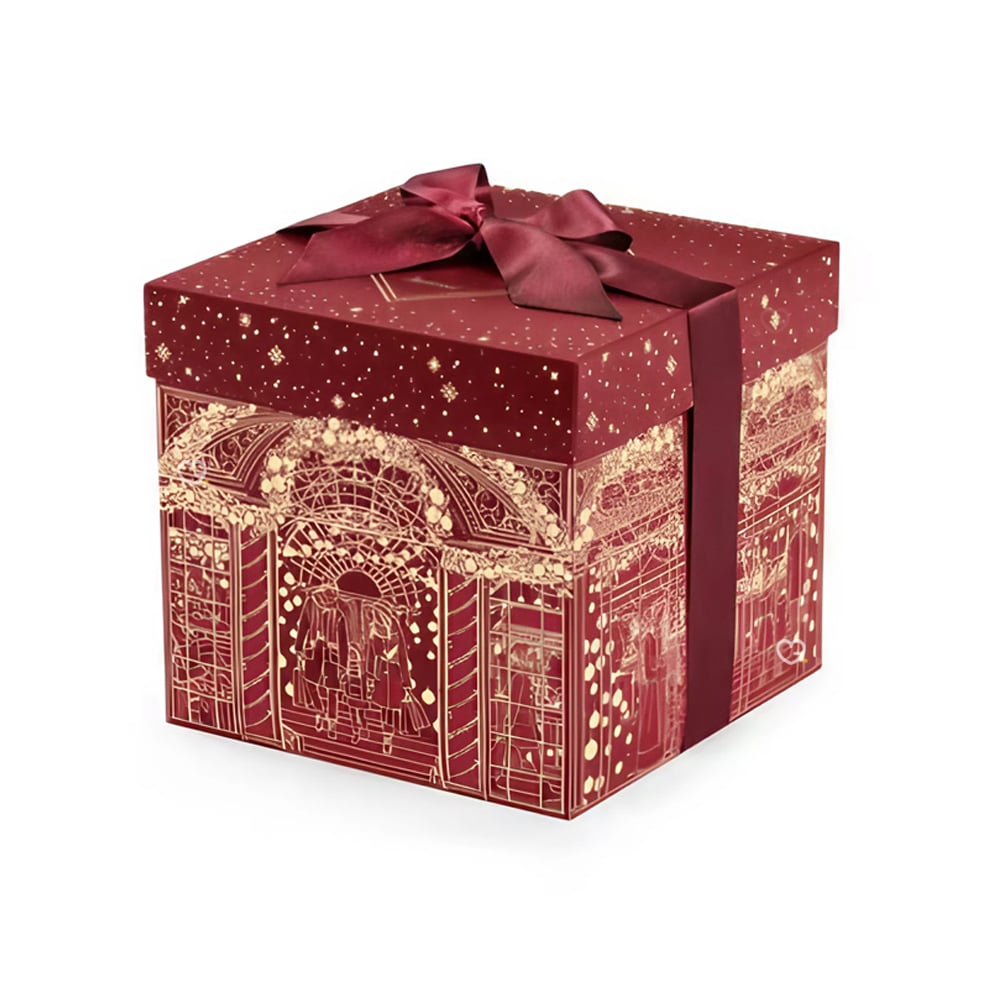 coffret beauté rouge bordeaux marionnaud 2024 contenant 25 surprises beauté soins, maquillage,