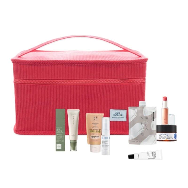 calendrier de l'avent Miin Cosmetics 2024 kbeauty coffret beauté présenté sous forme de trousse rouge XXL