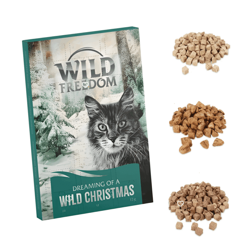 calendrier de l'avent pour chat wild freedom 2025 avec 3 recettes de friandises pour chats