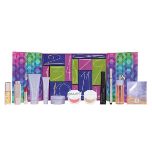 coffret beauté coloré Rihanna calendrier de l'avent Fenty 2023 contenant 6 maquillage Fenty Beauty et 6 soins corps Fenty Skin