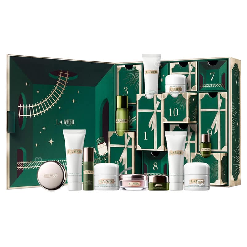 Calendrier de l'avent La Mer 2024 contenant 12 produits beauté de luxe pour soins visage