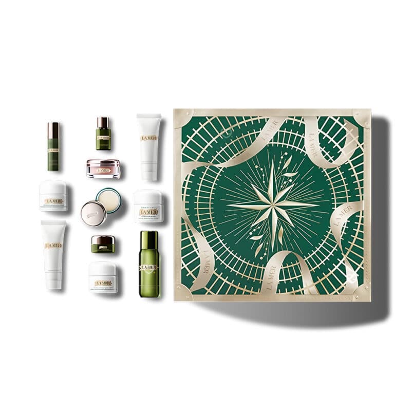 Spoiler du Calendrier de l'avent La Mer 2024 contenant 12 produits beauté de luxe pour soins visage