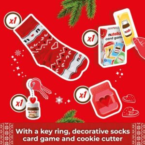 contenu complet coffret gourmand forme pot de nutella décor pull de noel calendrier de l'avent nutella 2024 remplit de friandises chocolat