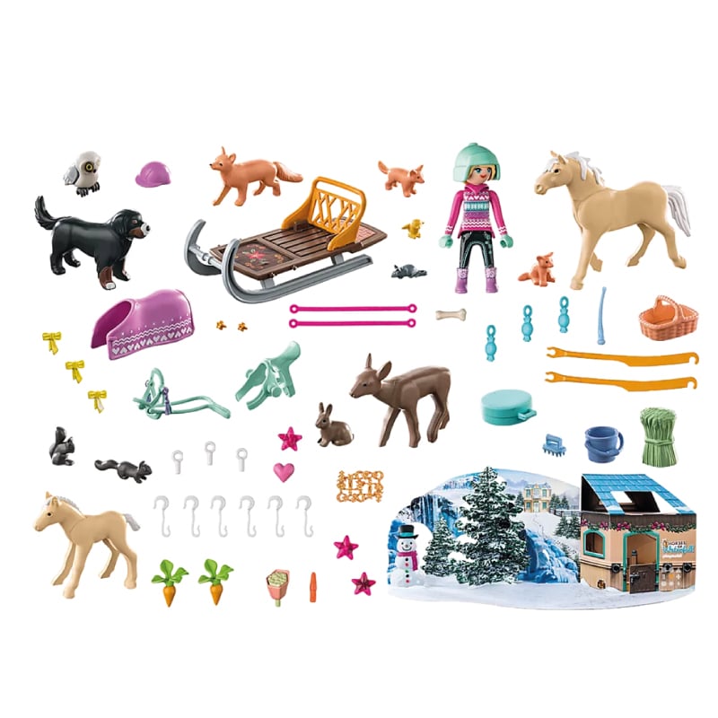 coffret jouet enfant calendrier de l'avent Playmobil equestre 71345 personnage cheval luge