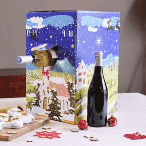 Calendrier de l'Avent Vin 2025 La Boite du Fromager contenant 12 bouteilles de vin de 75cl idéal cadeau couple, homme