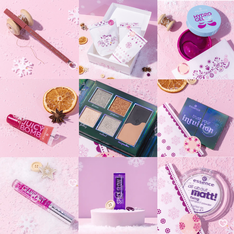 Calendrier de l’Avent Essence DIY 2025 avec 24 surprises beauté maquillage et accessoires, sachets kraft personnalisables et stickers festifs idéal cadeau jeune fille