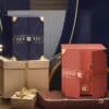 coffret rouge et bleu edition Jean Imbert Calendrier de l'Avent Nespresso 2024 capsules café original et vertuo