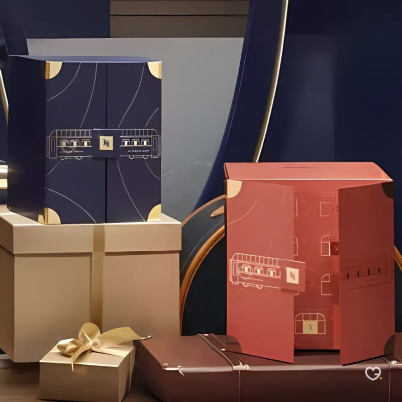 coffret rouge et bleu edition Jean Imbert Calendrier de l'Avent Nespresso 2024 capsules café original et vertuo