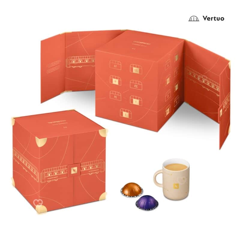 coffret rouge edition Jean Imbert Calendrier de l'Avent Nespresso 2024 capsules café vertuo