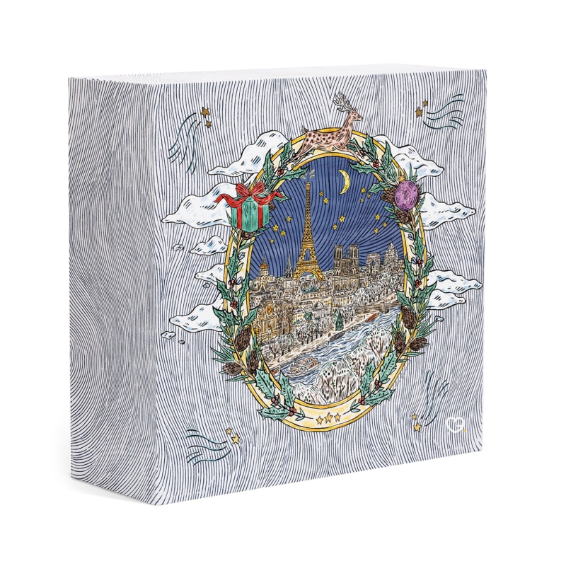 coffret beauté luxe calendrier de l'avent sisley paris 2024 avec décor contenant des produits de beauté, soins cosmétiques, soins visage, maquillage et soins capillaire