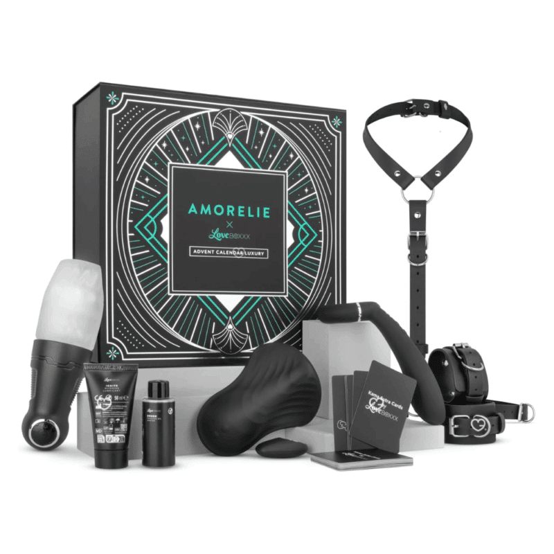 Calendrier de l’Avent Amorelie 2025, coffret érotique premium avec 24 pochons en velours renfermant sextoys et soins bien‑être pour couple, adulte, homme et femme