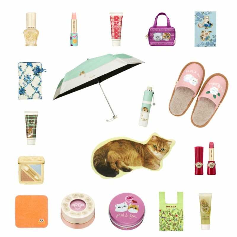 coffret beauté calendrier de l'avent paul and joe 2024 contenant 24 produits maquillage soins visage et accessoires avec des chats