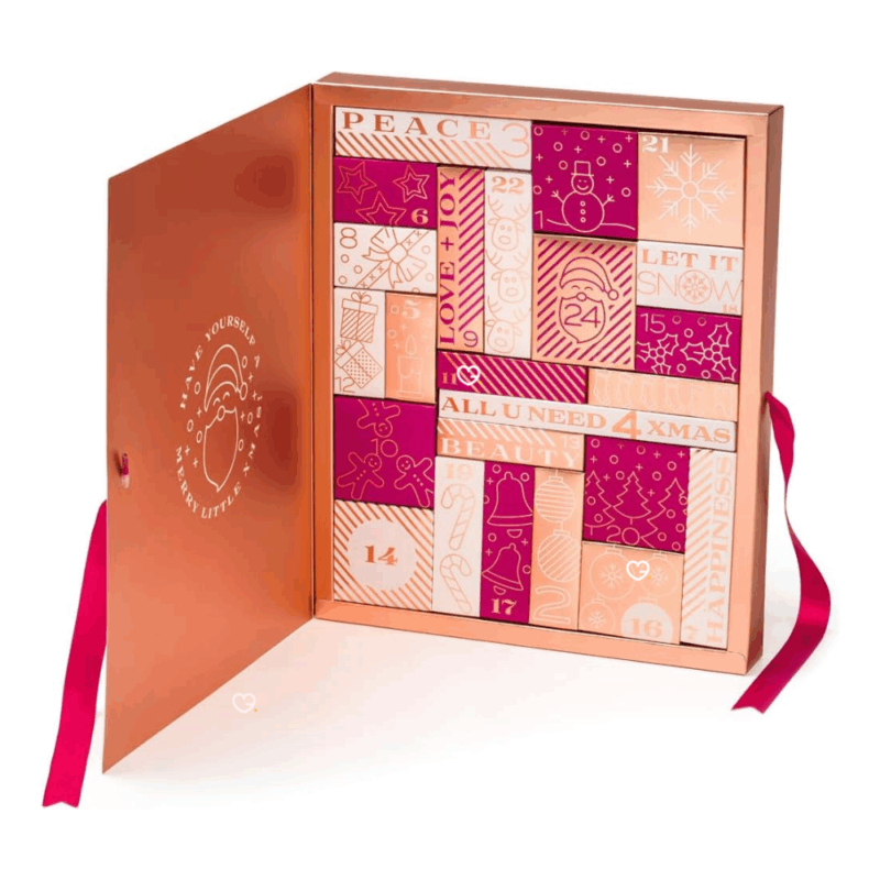 coffret beauté calendrier de l'avent lahaye 2025 contenant 24 produits et accessoires maquillage pour femme et adolescente