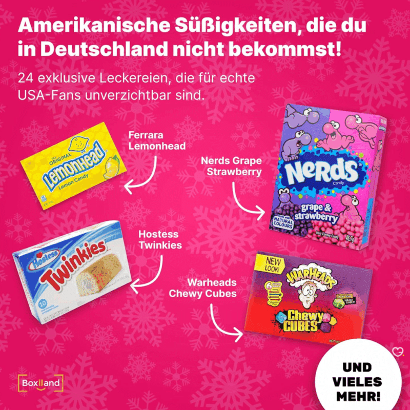 Calendrier de l'Avent bonbon Us Sweet 2025 contenant 25 bonbons gourmandises venues d'amérique