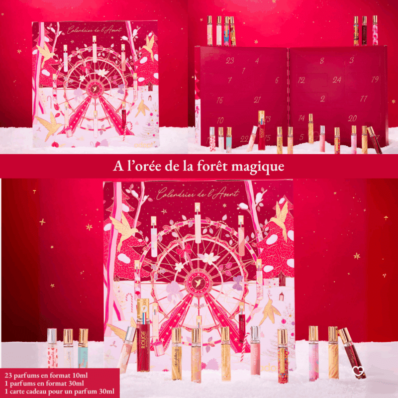 Coffret beauté parfum décoré Calendrier de l'Avent Adopt 2025 contenant 24 parfums senteurs différentes