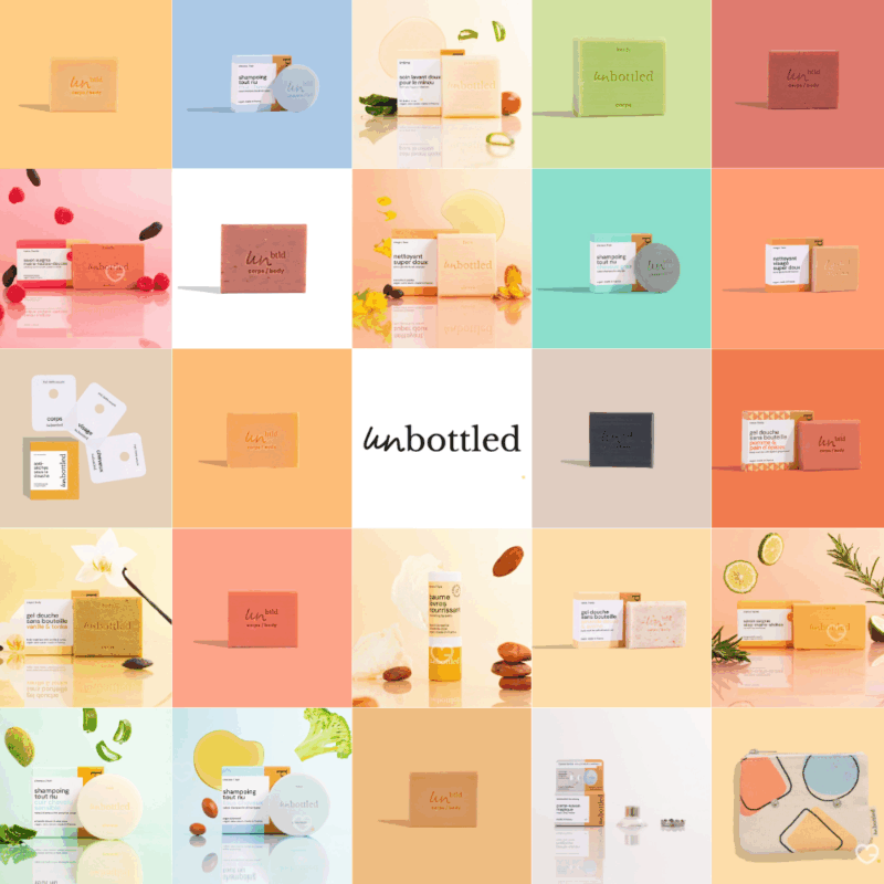 Calendrier de l’Avent Unbottled 2025 avec 24 soins solides visage, corps et cheveux zéro déchet, coffret beauté naturel pour femme écoresponsable