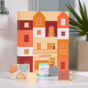 Calendrier de l’Avent Unbottled 2025 avec 24 soins solides visage, corps et cheveux zéro déchet, coffret beauté naturel pour femme écoresponsable