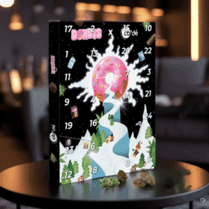 Calendrier de l’Avent CBD 2025 contenant 25 fleurs et résines et 4 surprises CB'Dé, pour adulte amateur de détente et bien-être.