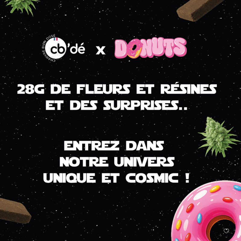 Calendrier de l’Avent CBD 2025 contenant 25 fleurs et résines et 4 surprises CB'Dé, pour adulte amateur de détente et bien-être.