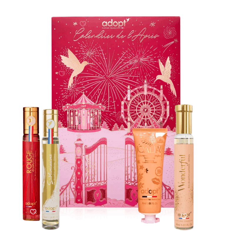 calendrier de l'apres adopt 2025 contenant 6 parfums et soins beauté corps pour femme