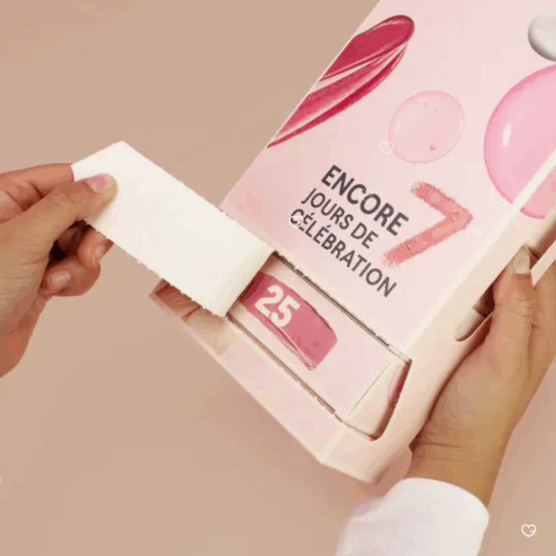 calendrier de l'après mademoiselle bio 2025 contenant 7 produits soins visage, maquillage et cheveux