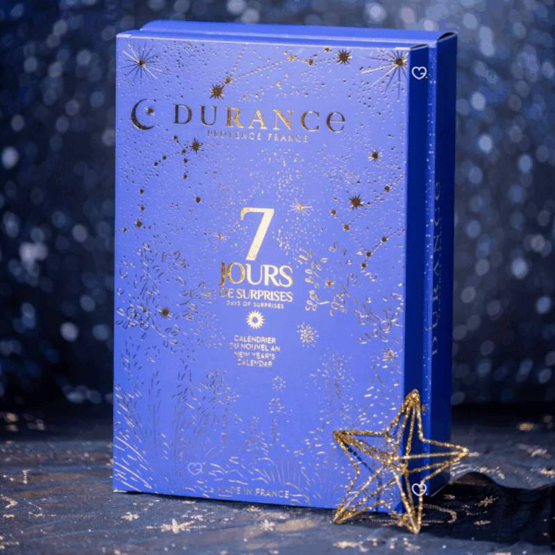 calendrier de l'après durance contenant 7 jours parfumés avec des bougie, parfum, savon..