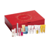 Calendrier de l’Avent Clarins 2025 contenant 24 produits de beauté soins visage, corps et maquillage, coffret cadeau beauté pour femme