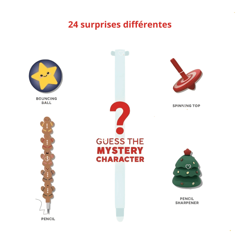 calendrier de l'avent Legami 2025 contenant des accessoires papeterie; stylos; porte-clefs pour enfant, petite fille et garcon