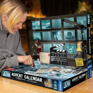 Calendrier de l’Avent Exit 2025 avec 24 énigmes hollywoodiennes à résoudre, idéal pour familles et passionnés de jeux de société, idée cadeau enfant 10 ans