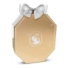 Calendrier de l'Avent Swarovski 2026, coffret octogonal ton or champagne fermé, nœud gros-grain blanc, réf. 5732493